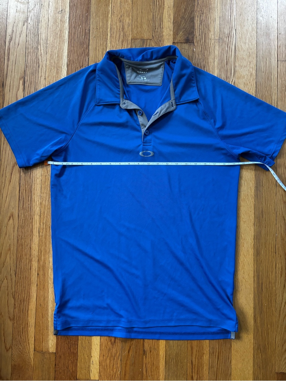 Oakley Royal Blue Short-Sleeve Polo with Gray Trim Golf Shirt